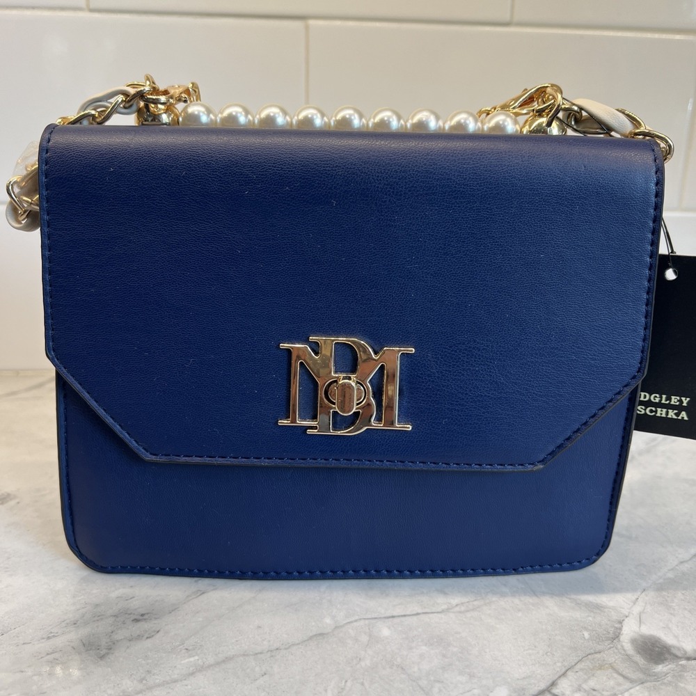 BADGLEY MISCHKA Pearl‎ Colorblock Double Side Crossbody Handbags w/ Pearl